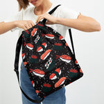 Japanese Sushi Pattern Print Drawstring Backpack