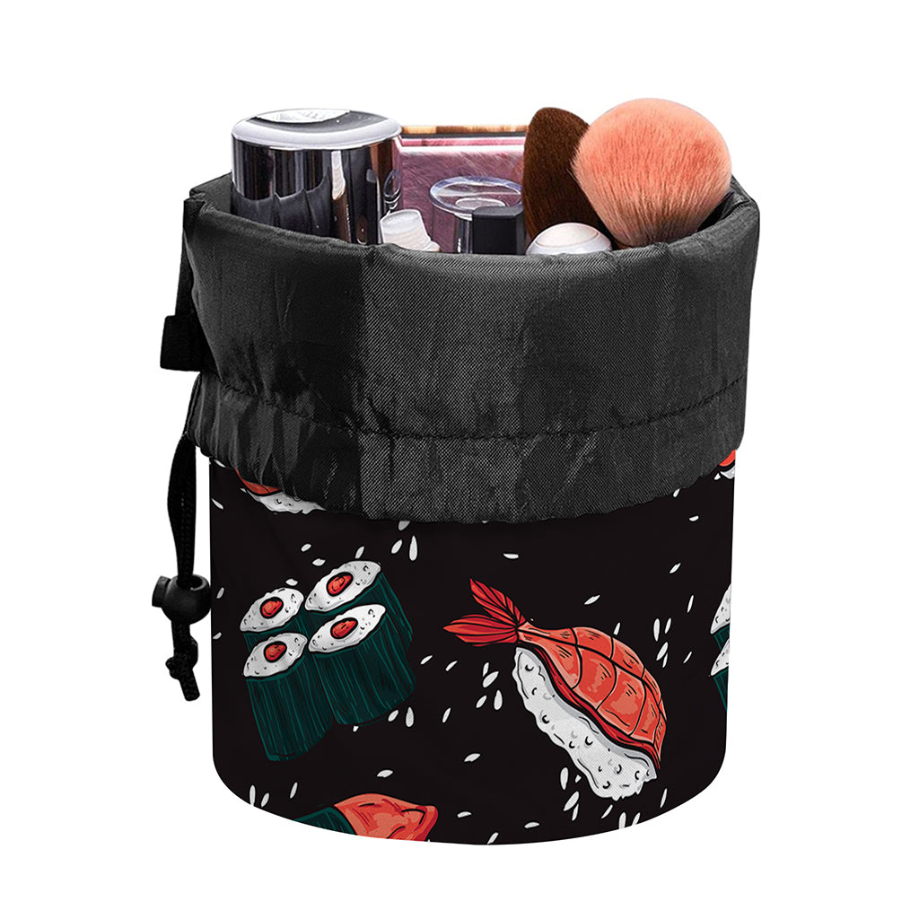 Japanese Sushi Pattern Print Drawstring Makeup Bag