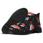 Japanese Sushi Pattern Print Flat Ankle Boots