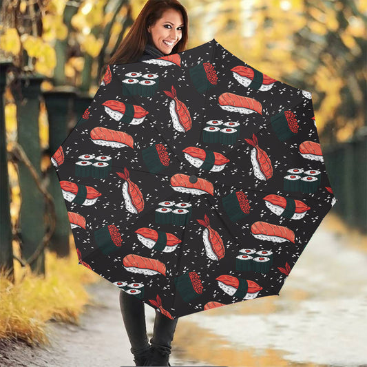 Japanese Sushi Pattern Print Foldable Umbrella