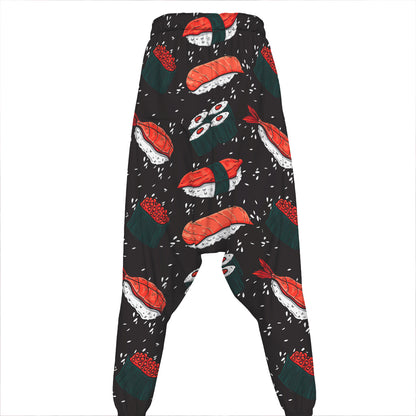 Japanese Sushi Pattern Print Hammer Pants