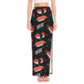Japanese Sushi Pattern Print High Slit Maxi Skirt