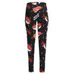 Japanese Sushi Pattern Print High-Waisted Pocket Leggings