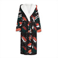 Japanese Sushi Pattern Print Hooded Bathrobe