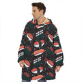 Japanese Sushi Pattern Print Hoodie Blanket