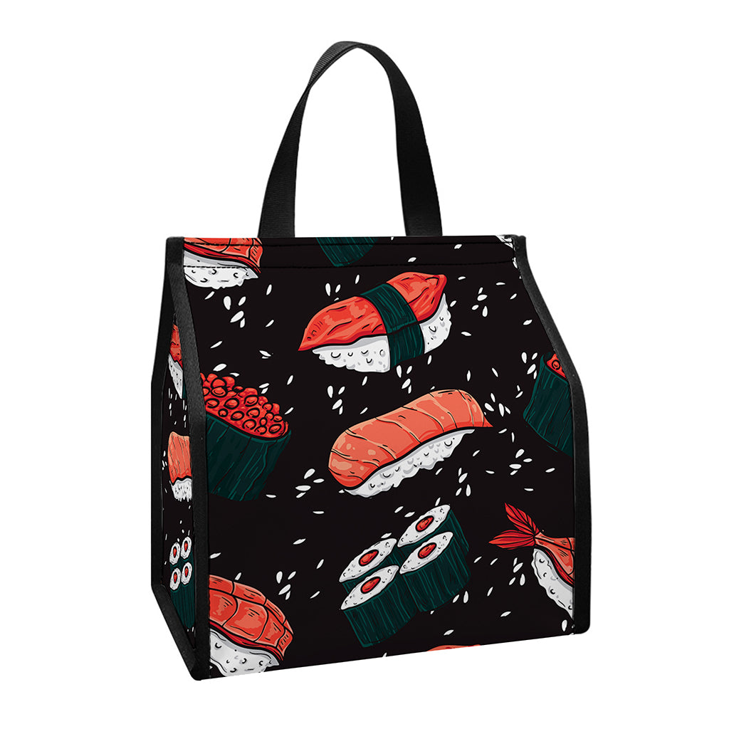 Japanese Sushi Pattern Print Insulated Lunch Tote