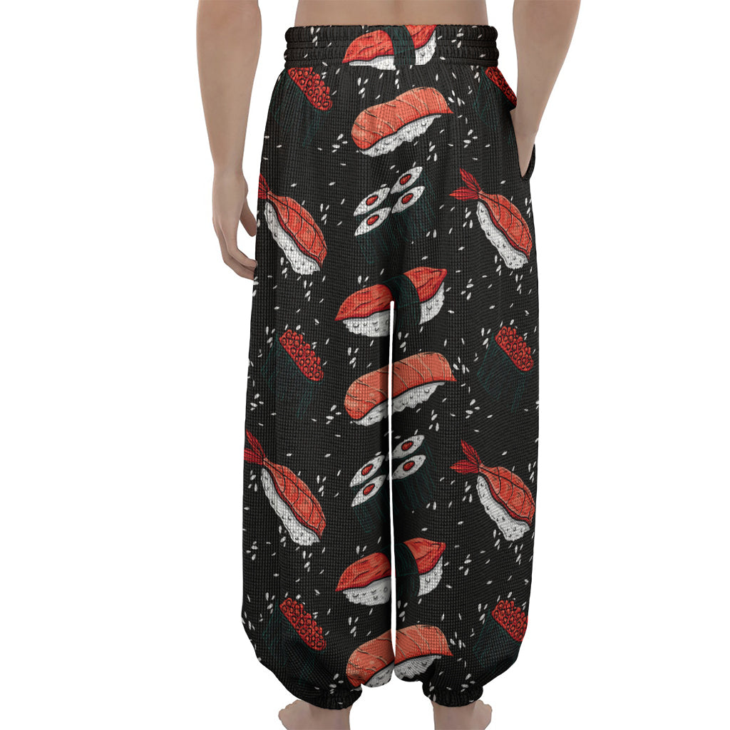 Japanese Sushi Pattern Print Lantern Pants