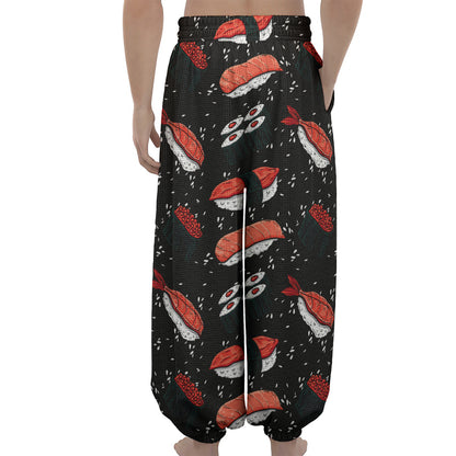 Japanese Sushi Pattern Print Lantern Pants