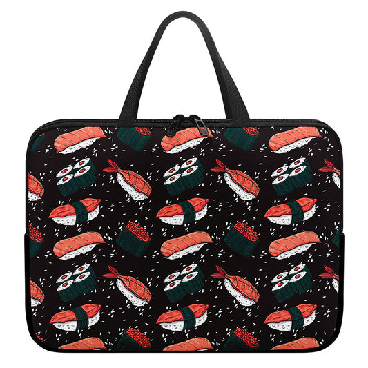 Japanese Sushi Pattern Print Laptop Sleeve With Handle