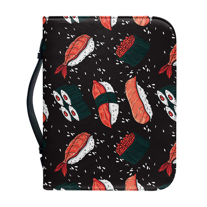 Japanese Sushi Pattern Print Leather Bible Cover