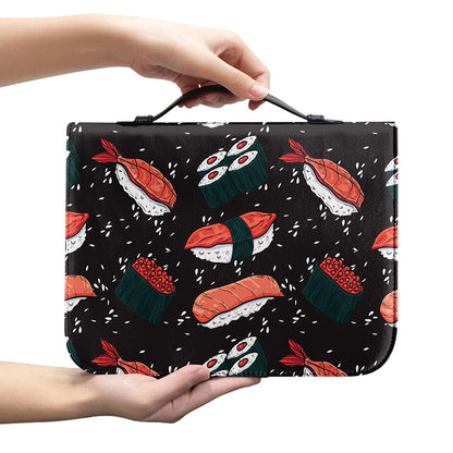 Japanese Sushi Pattern Print Leather Bible Cover
