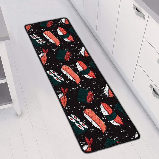Japanese Sushi Pattern Print Long Kitchen Mat