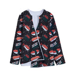 Japanese Sushi Pattern Print Long Sleeve Short Coat