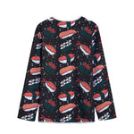 Japanese Sushi Pattern Print Long Sleeve Short Coat
