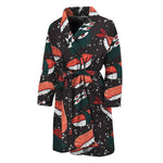 Japanese Sushi Pattern Print Men's Bathrobe