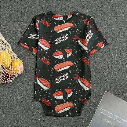 Japanese Sushi Pattern Print Men's Bodysuit