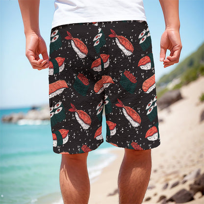 Japanese Sushi Pattern Print Men's Cargo Shorts