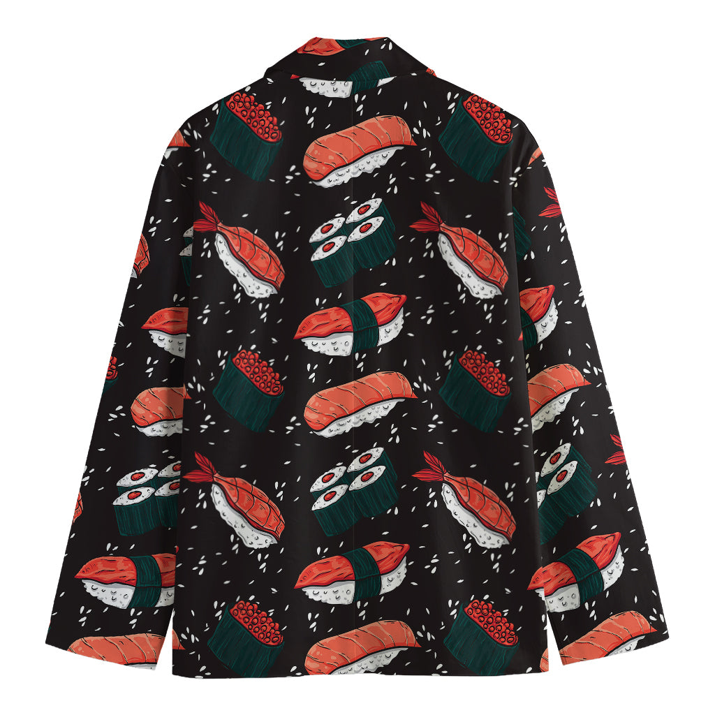 Japanese Sushi Pattern Print Men's Cotton Blazer