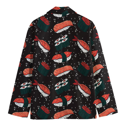 Japanese Sushi Pattern Print Men's Cotton Blazer