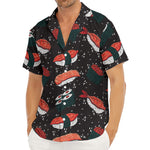 Japanese Sushi Pattern Print Men's Deep V-Neck Shirt