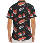 Japanese Sushi Pattern Print Men's Deep V-Neck Shirt