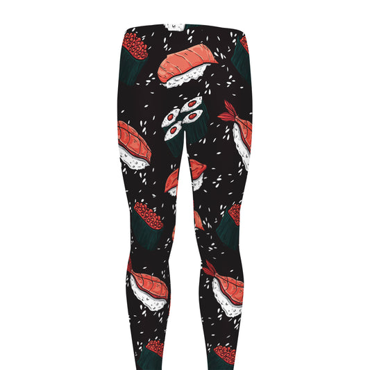 Japanese Sushi Pattern Print Men's leggings