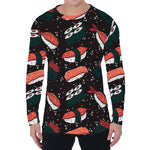 Japanese Sushi Pattern Print Men's Long Sleeve T-Shirt