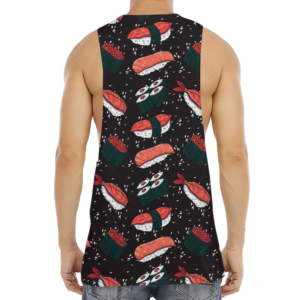 Japanese Sushi Pattern Print Men's Muscle Tank Top