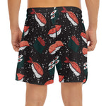 Japanese Sushi Pattern Print Men's Split Running Shorts