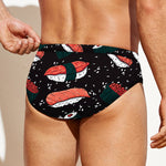 Japanese Sushi Pattern Print Men's Swim Briefs