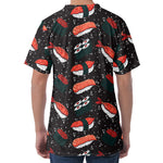 Japanese Sushi Pattern Print Men's Velvet T-Shirt