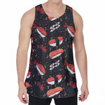 Japanese Sushi Pattern Print Men's Velvet Tank Top