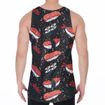 Japanese Sushi Pattern Print Men's Velvet Tank Top