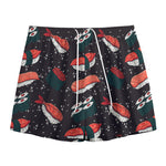 Japanese Sushi Pattern Print Mesh Shorts