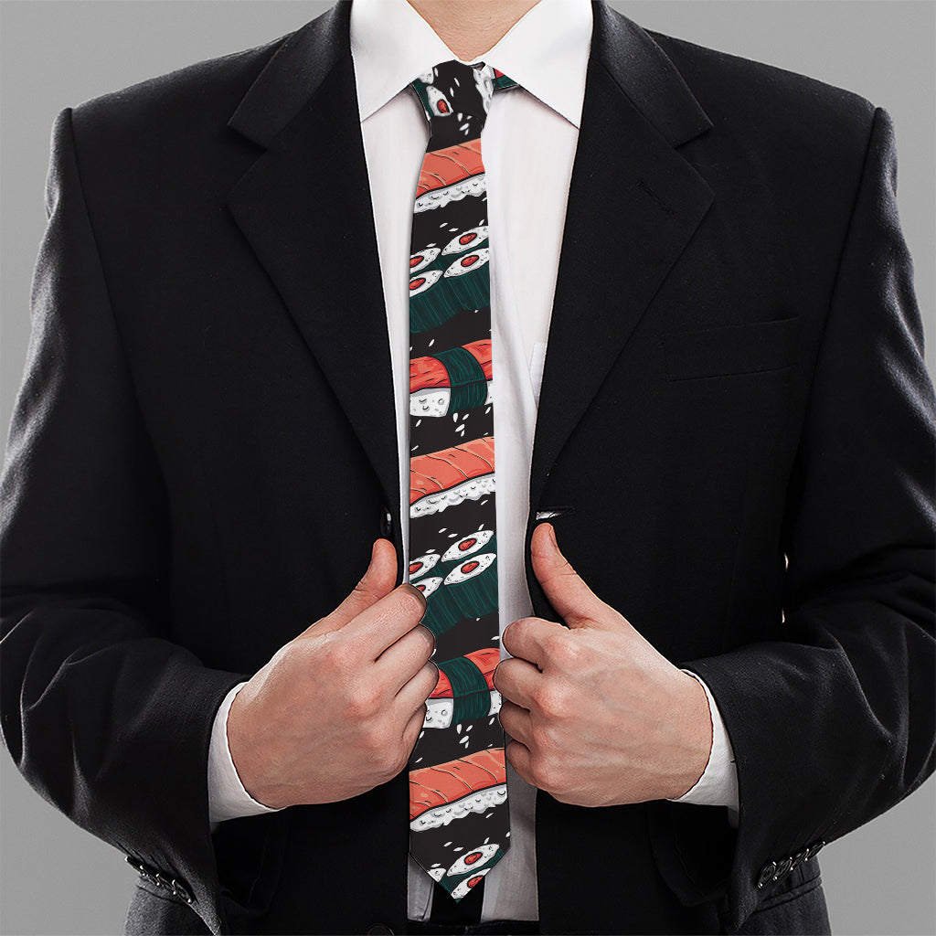 Japanese Sushi Pattern Print Necktie