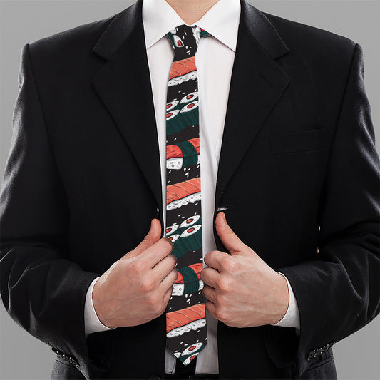 Japanese Sushi Pattern Print Necktie