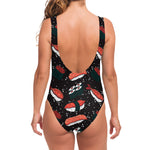 Japanese Sushi Pattern Print One Piece Swimsuit