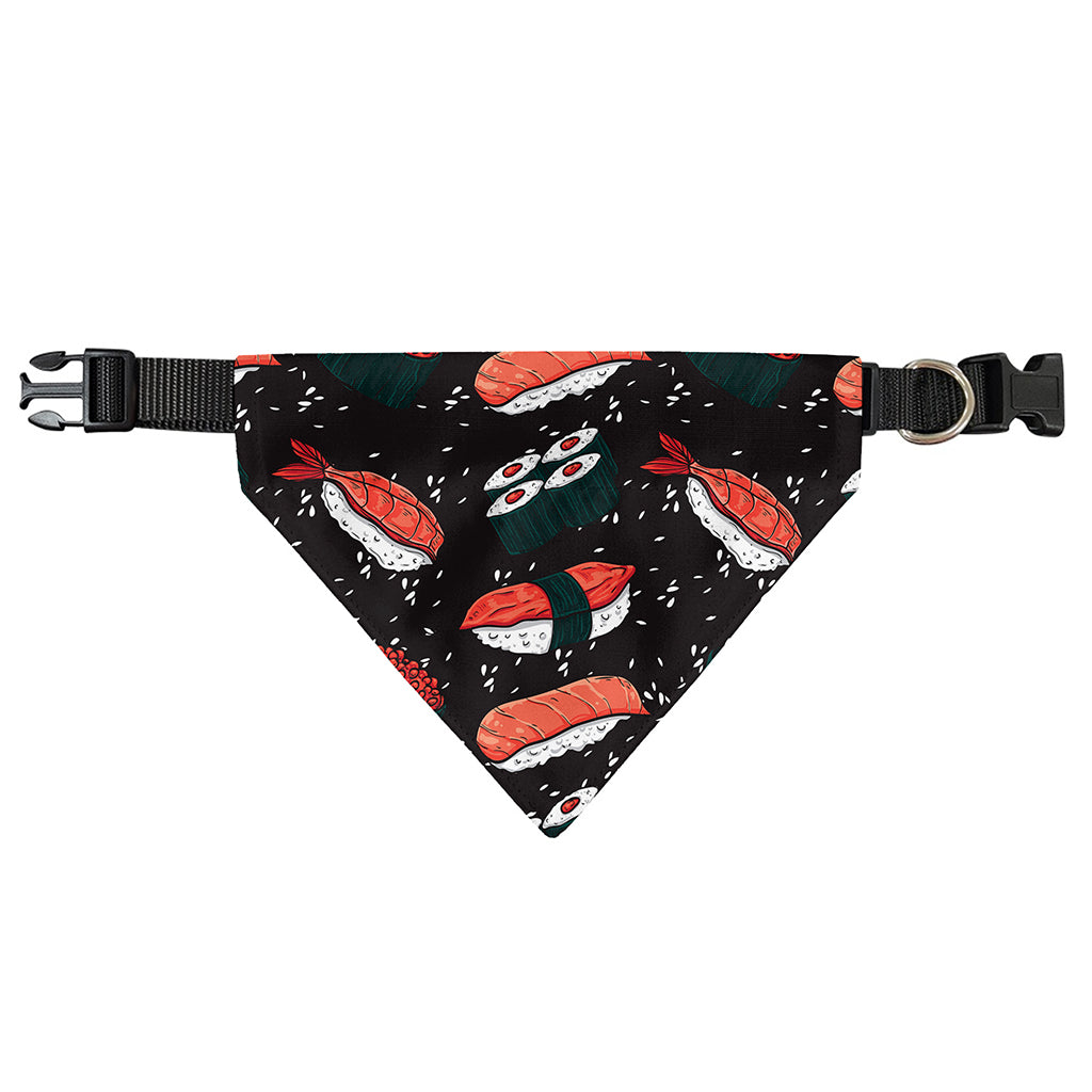 Japanese Sushi Pattern Print Over The Collar Dog Bandana