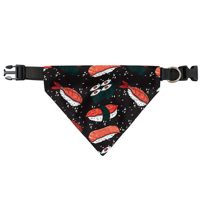 Japanese Sushi Pattern Print Over The Collar Dog Bandana