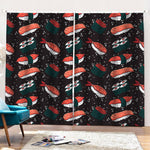 Japanese Sushi Pattern Print Pencil Pleat Curtains
