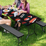 Japanese Sushi Pattern Print Picnic Table Cover