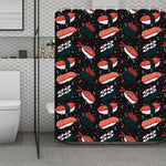 Japanese Sushi Pattern Print Polyester Shower Curtain