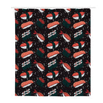 Japanese Sushi Pattern Print Polyester Shower Curtain