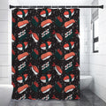 Japanese Sushi Pattern Print Premium Shower Curtain