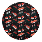 Japanese Sushi Pattern Print Round Blanket