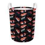 Japanese Sushi Pattern Print Round Laundry Basket
