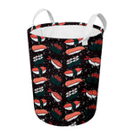 Japanese Sushi Pattern Print Round Laundry Basket