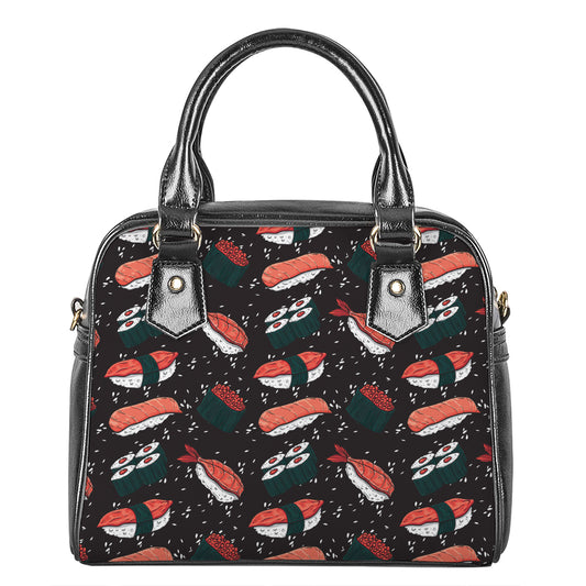 Japanese Sushi Pattern Print Shoulder Handbag