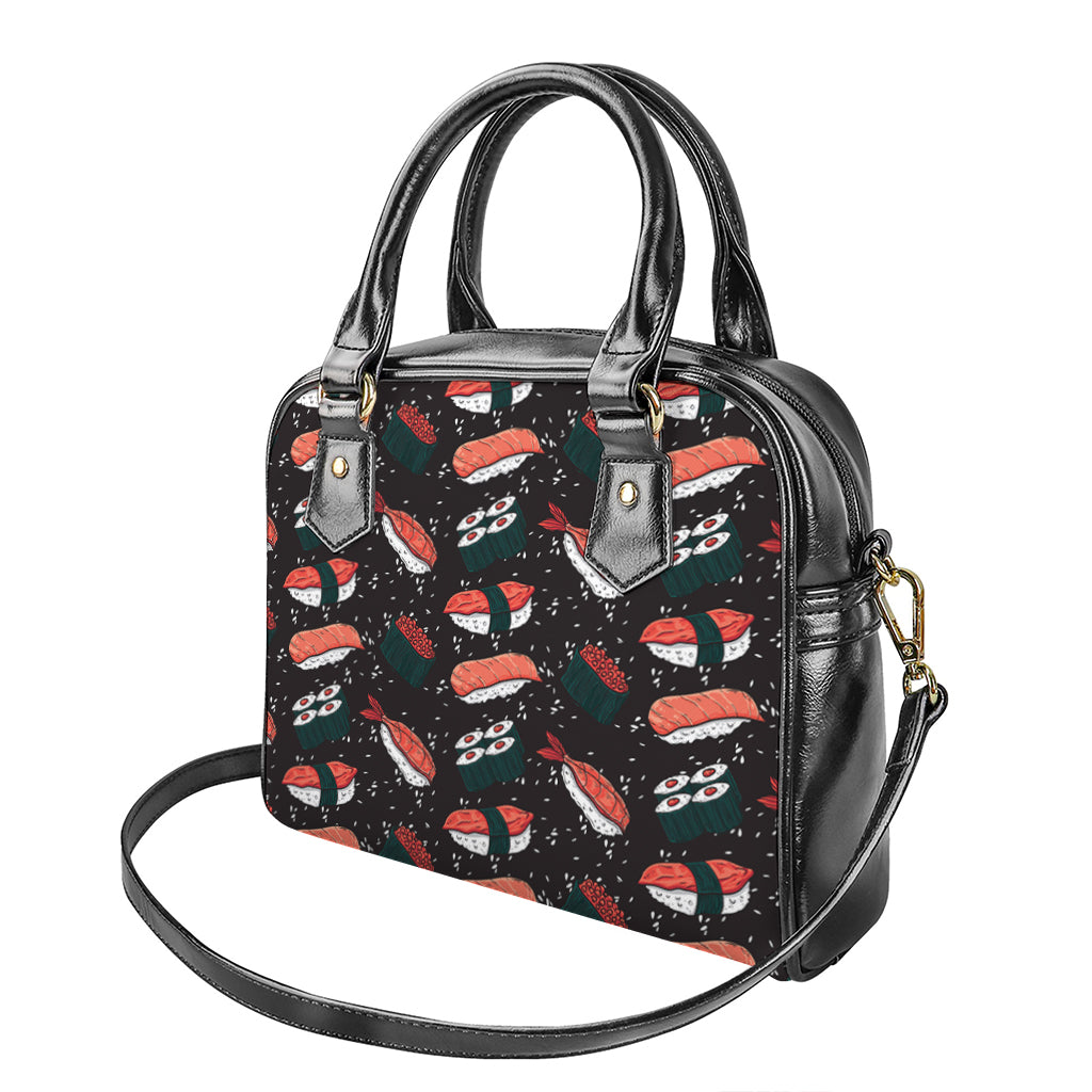 Japanese Sushi Pattern Print Shoulder Handbag