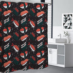 Japanese Sushi Pattern Print Shower Curtain